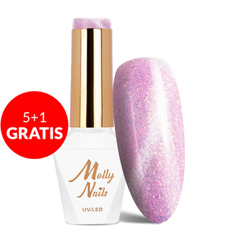 5 + 1 gratuit Vernis hybride LED/UV Gel Polish Pinks Cat Eye Pastel n° 182 Molly Nails sans HEMA/Di-HEMA 8 g