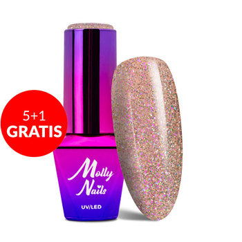 5 + 1 gratuit Vernis hybride Molly Nails Shocking Shine Sympathy 8 g n° 686