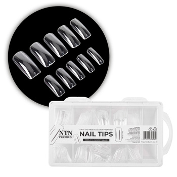 Faux ongles pour une pose rapide : Nail Tips NTN Premium, forme carrée, 100 pièces
