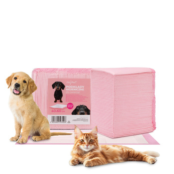 Tapis absorbants pour chien : apprentissage de la propreté, hygiène et propreté – AlleMed, 50 pièces, 40 x 60 cm, rose
