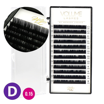 Faux cils en bande, boîte Wonder Lashes D 0,15 8-13 mm