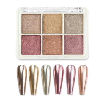 Poudre à ongles effet miroir, coffret 6 couleurs Molly Nails n° 3
