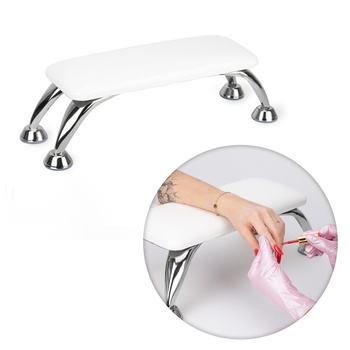 Support pour manucure sur pieds argentés Molly Nails, blanc