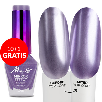 10 + 1 gratuit Vernis classique MollyLac effet miroir/métallisé n° 04 10 ml