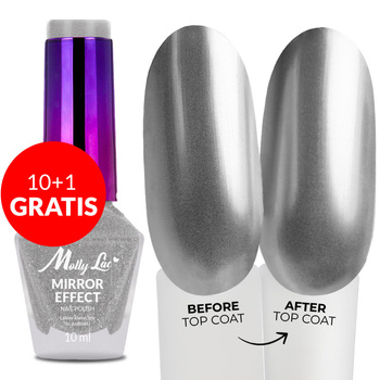 10 + 1 gratuit Vernis classique MollyLac effet miroir/métallisé n° 13 10 ml