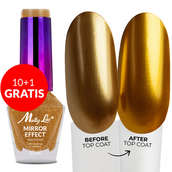 10 + 1 gratuit Vernis classique MollyLac effet miroir/métallisé n° 14 10 ml