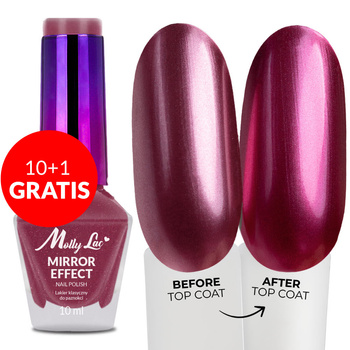 10 + 1 gratuit Vernis classique MollyLac effet miroir/métallisé n° 08 10 ml