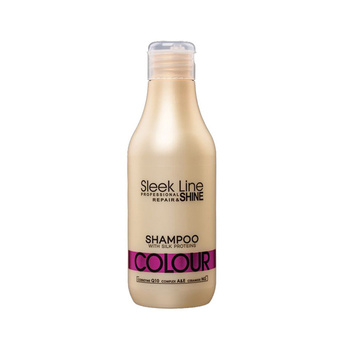 Shampoing pour cheveux colorés Stapiz Colour Sleek Line à la soie, 300 ml