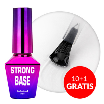 10 + 1 gratuit Base hybride Strong Base Molly Nails Clear sans HEMA/Di-HEMA 10 g
