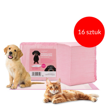 Lot de 16 tapis absorbants pour chien : apprentissage de la propreté, hygiène et propreté – AlleMed, 50 pièces, 40 x 60 cm, rose