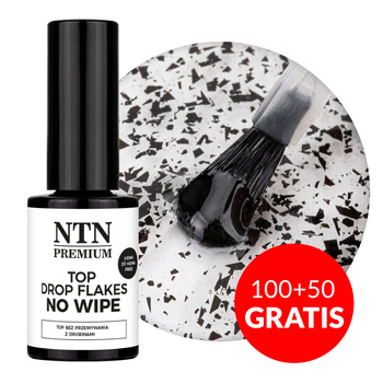 100+50 gratuits Top Drop Flakes Eggshell, top coat sans rinçage NTN Premium, sans HEMA/Di-HEMA, 7 g