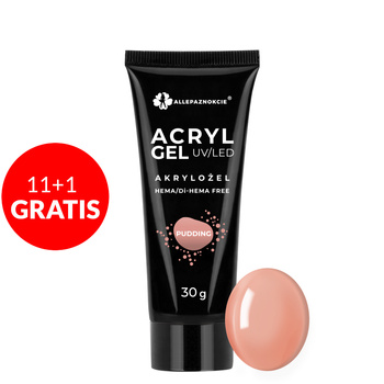 11 + 1 gratuit : Gel acrylique en poudre Allepaznokcie HEMA/Di-HEMA Free Pudding 30 ml