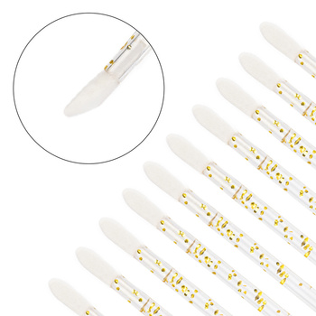 Applicateurs en silicone pour les yeux, les lèvres, les sourcils et les cils, dorés, 50 pièces