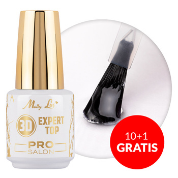 10+1 free Top 3d Expert Pro Salon MollyLac top coat for hybrid nail polish with wash Clear 15g