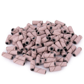 Capuchons pour manucure et pédicure, mandrins, embouts abrasifs, mini-cylindres de 3 mm, grain 240, roses, 50 pièces