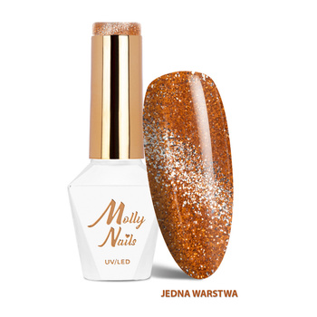 Vernis hybride LED/UV Gel Polish Cat Eye Glacier Crush n° 255 Copper Molly Nails sans HEMA/Di-HEMA 8 g
