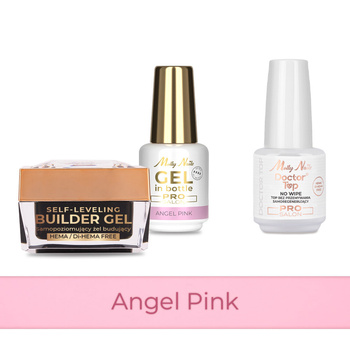 Molly Nails PRO MATCH SYSTEM 2+1 Angel Pink : 2 gels de construction + Doctor Top 15 g