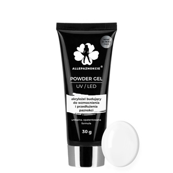 Gel poudre acrylique Allepaznokcie HEMA/Di-HEMA Free White 30 g