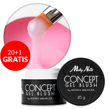 20 + 1 gratuit Gel de modelage pour ongles Concept Gel Blush par Monika Mielniczuk MollyNails sans HEMA/Di-HEMA 45 g