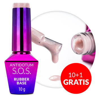 10 + 1 gratuit Base caoutchouc pour ongles souples S.O.S. Antidotum Molly Nails Endless Flame 10 g