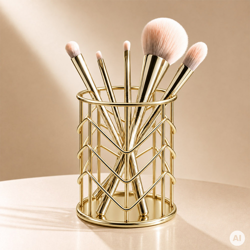 Portapennelli organizer color oro n. 2