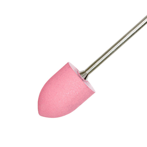 Gummifräser rosa Kugelform silberner Schaft
