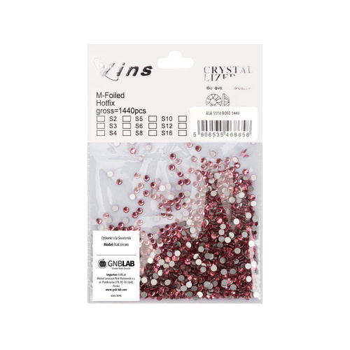 Cyrkonie do paznokci szklane SS10 Rose ok.1440 szt. paczka