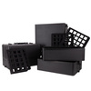 Valigetta da toilette XXXL 4 in 1 con ruote girevoli a 360° - Nero liscio con finiture nere