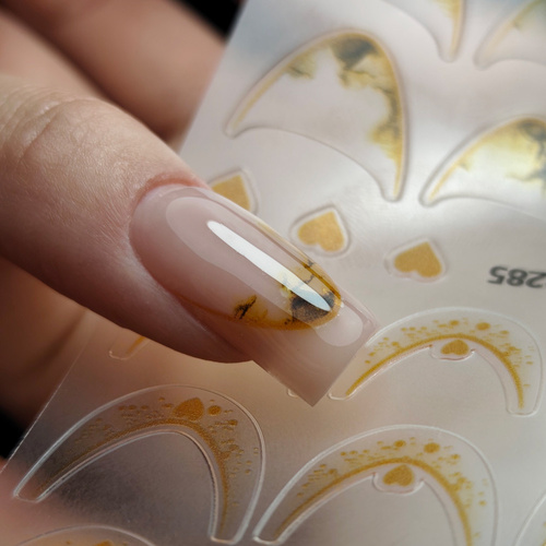 Self-adhesive nail stickers 5D/French/French smile line 20 pcs orange SD-2285