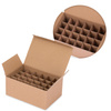 Caja de cartón protectora con estructura de rejilla para 24 botellas, de color marrón
