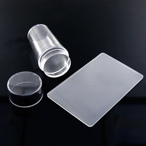 Tampon en silicone transparent pour plaques + grattoir + capuchon de protection