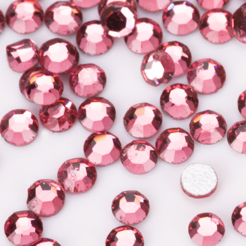 Strass en verre pour ongles SS3 Rose, environ 50 pièces
