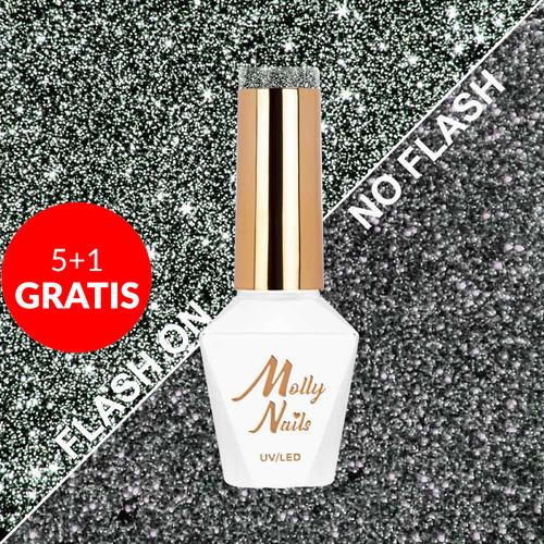 5+1 gratis MollyNails Hybridlack Flashing Lights Extreme HEMA/Di-HEMA-frei 8 g Nr. 566