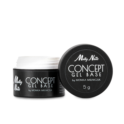 20 + 1 gratis. Base para esmaltes que aumenta la adherencia: Concept Gel Base de Monika Mielniczuk, MollyNails, transparente, sin HEMA ni Di-HEMA, 5 g