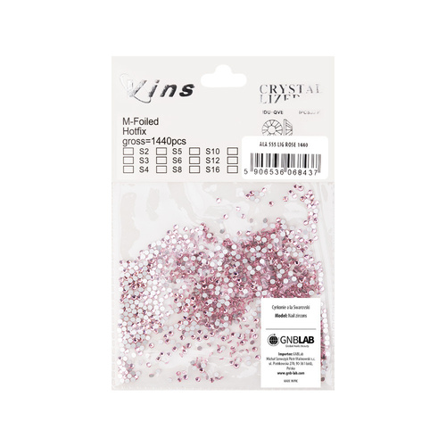 Cyrkonie do paznokci szklane SS5 Light rose ok.1440 szt. paczka
