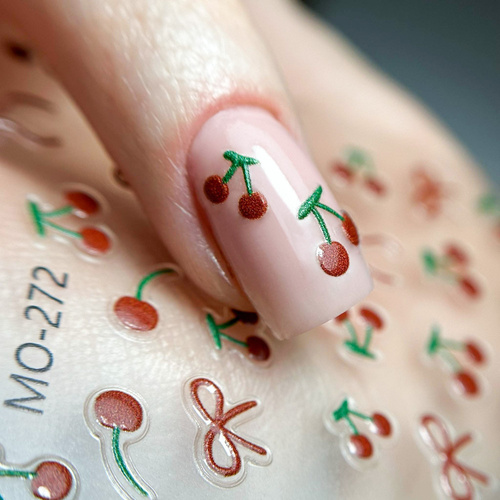 Autocollants pour ongles 5D autocollants en forme de cerises MO-272 MollyNails