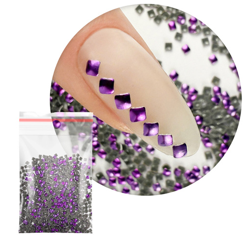 ShinePins : clous lisses, strass, décorations pour ongles, carrés, mini, NTN Premium n° 2, 5 g
