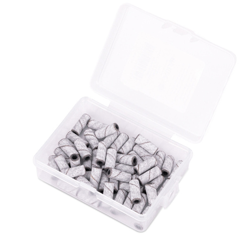 Capuchons pour manucure et pédicure, mandrins, embouts abrasifs, mini-cylindres de 3 mm, grain 180, blancs, 50 pièces