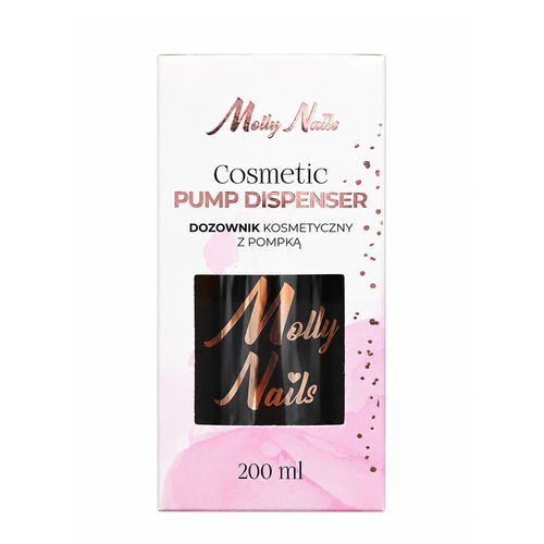 Dosificador con bomba para líquidos MollyNails, negro, 200 ml