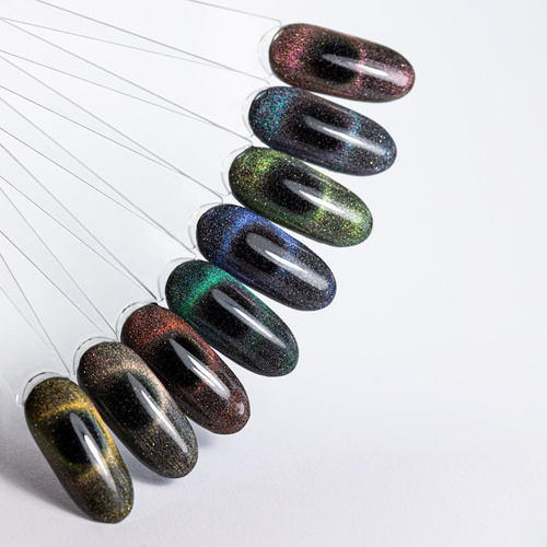 Magnetic hybrid nail polish with cat's eye effect Cat Eye Flashing Magic MollyLac 10g No. 151