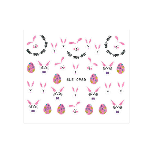 3D self-adhesive glitter Easter nail stickers BLE 1096D