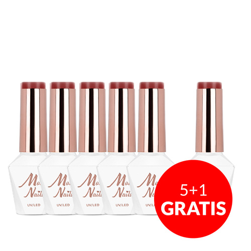 5+1 in omaggio Smalto ibrido LED/UV Gel Polish The Trend Edit n. 301 Burgundy Edit MollyNails senza HEMA/Di-HEMA 8 g