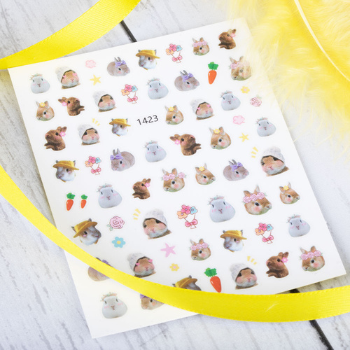 Thin self-adhesive Easter nail stickers No. 1423