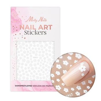 Adhesivos para uñas finos y autoadhesivos con motivos florales de MollyNails SWA17, blancos