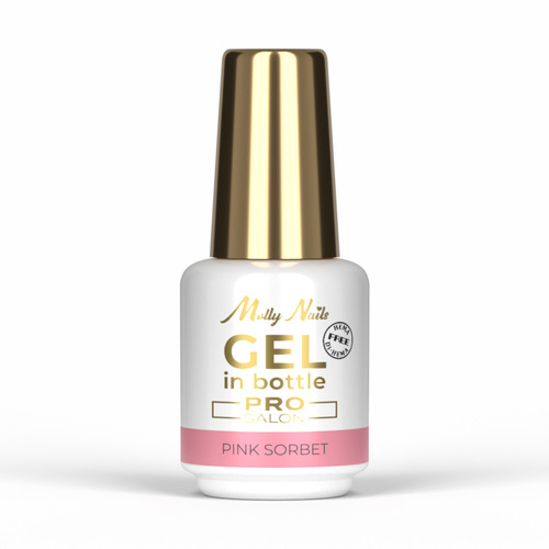 Żel budujący w butelce z pędzelkiem Gel in Bottle Molly Nails Pro Salon Pink Sorbet HEMA/Di-HEMA Free 15g