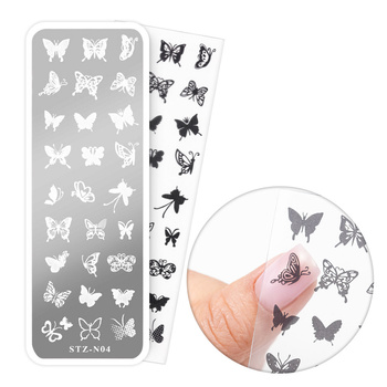 Placa con motivos para sellos de mariposas STZ-N04 MollyNails