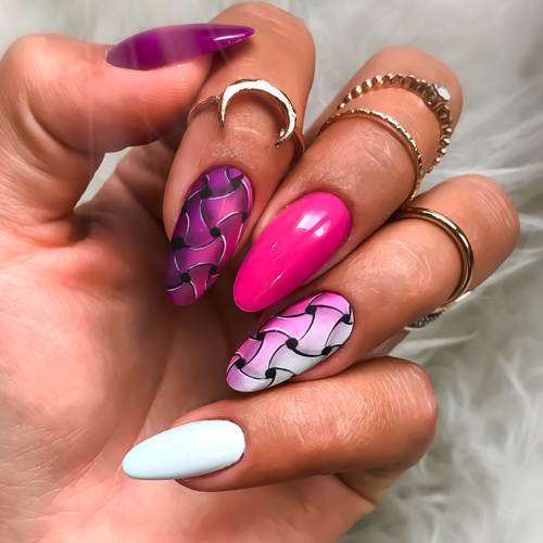 5 + 1 gratis: Esmalte híbrido MollyLac Cocktails & Drinks Blackcurrant Impress, 10 g, n.º 18
