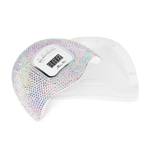 Lampe à ongles LED/UV 150 W Molly Nails pour vernis hybrides, gels et acrylogels, avec strass crystal silver holo X5 MAX