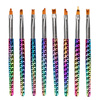 Ombré- und Dekorationspinselset mit regenbogenfarbenen Griffen, 8-teilig
