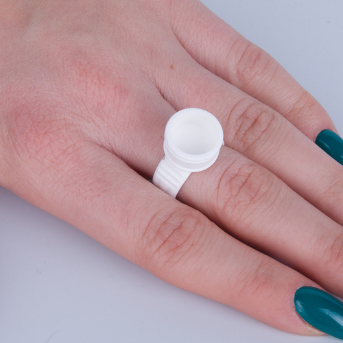 Ring für Wimpernkleber-Pigment, weiß, 1 Stück